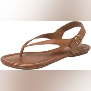 Tory Burch "Minnie" Convertible Travel Thong Sandals Size 7.5 Medium Royal Tan